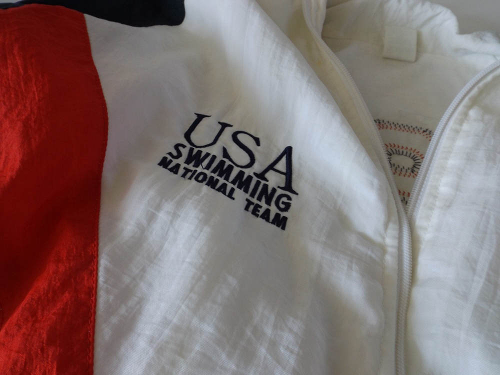 USA National Swim Team Jacket and Signed and Framed USA Swim Cap