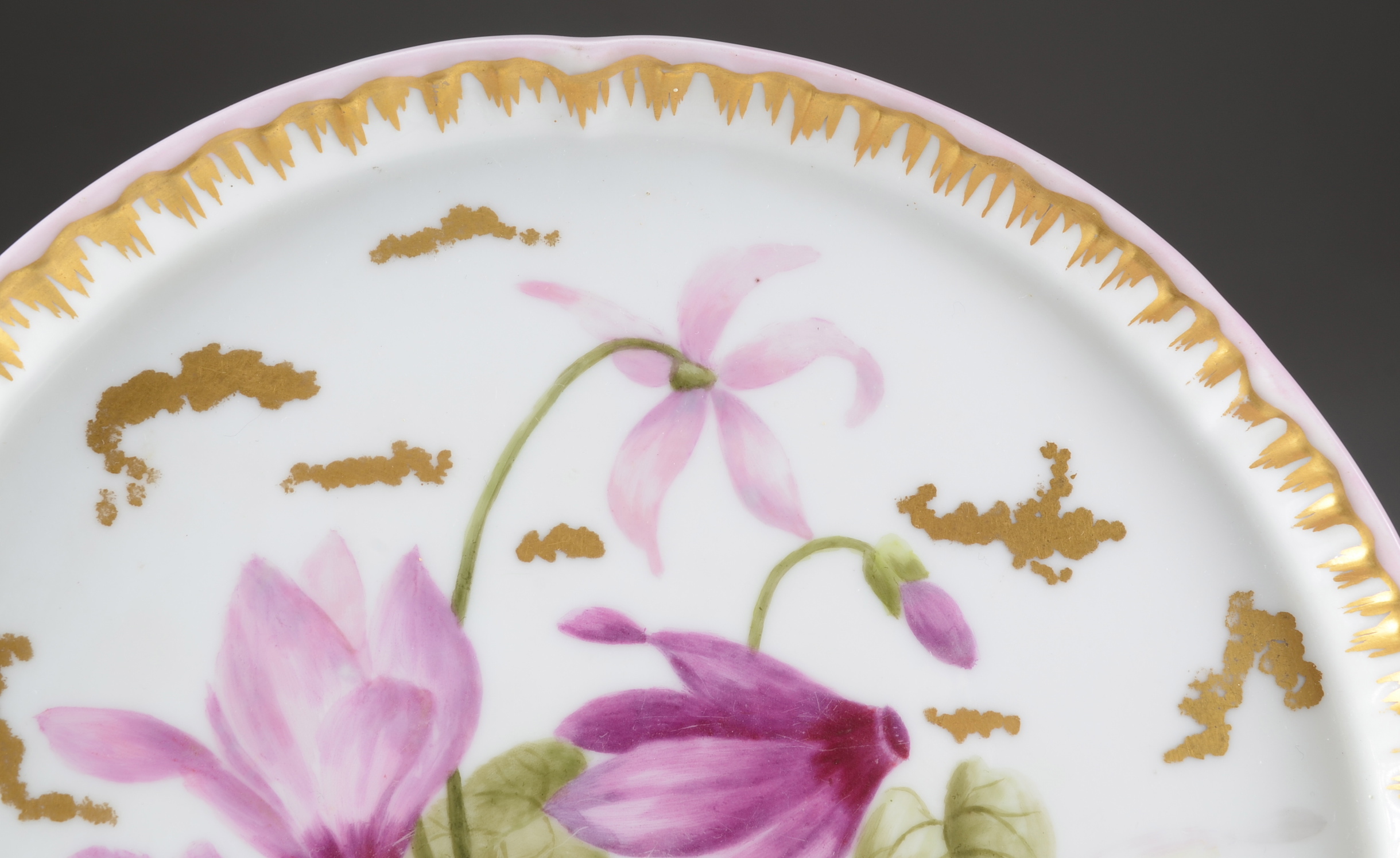 Late 1800s Charles Field Haviland Hand-Painted Dresser Tray