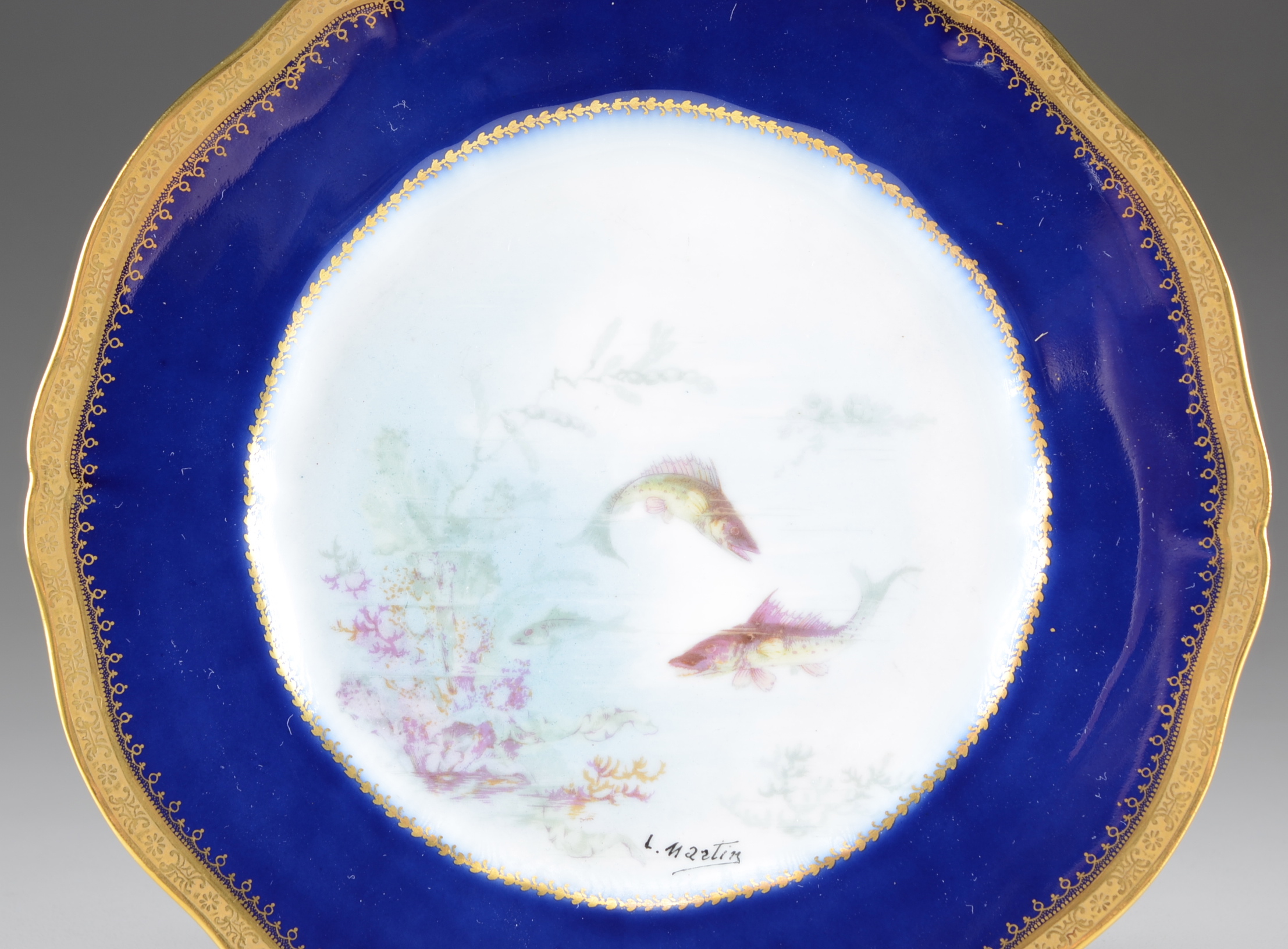 Haviland Limoge Signed Fish Plate