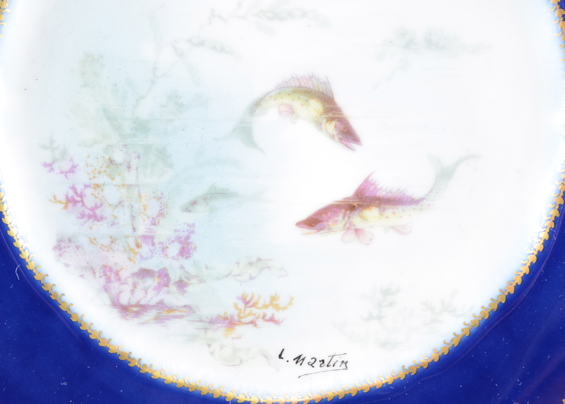 Haviland Limoge Signed Fish Plate