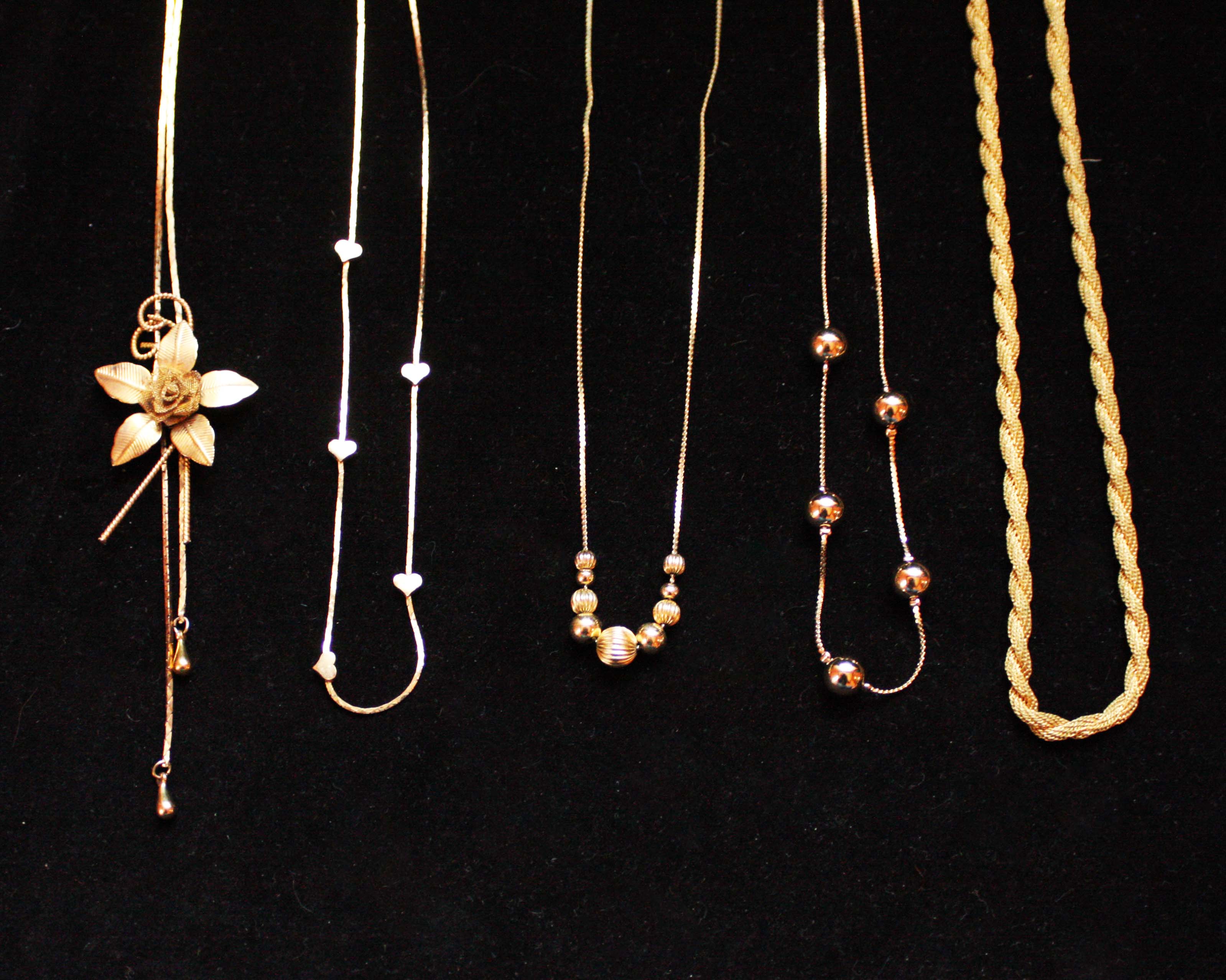 Assortment of Gold Tone Costume Jewelry