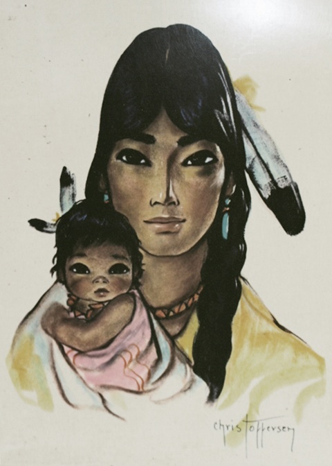Two Native American Mother and Child Framed Prints
