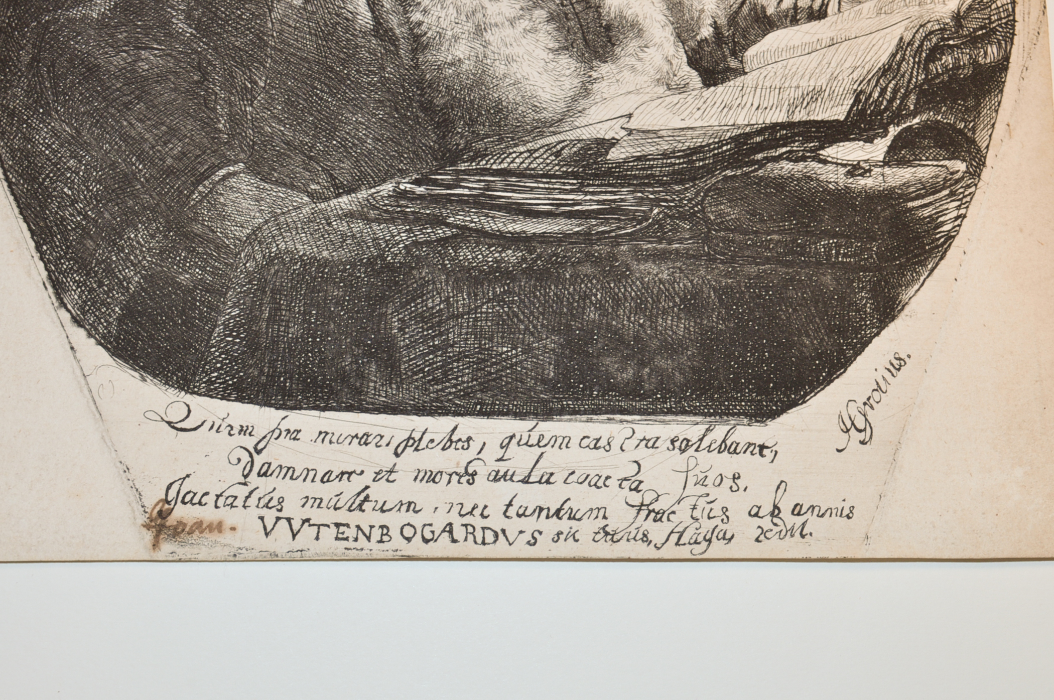 Rembrandt Etching "Portrait of Jan Uytenbogaert"