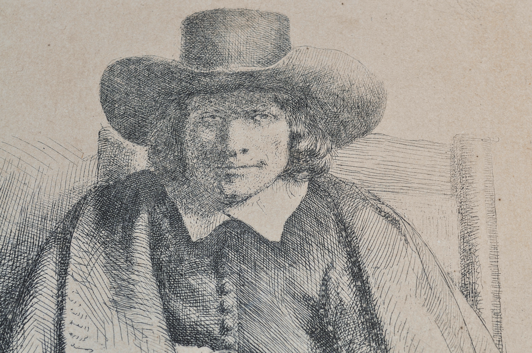 Rembrandt Etching "Clement de Jonghe, Printseller"