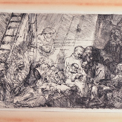 Rembrandt Etching "Circumcision in the Stable"