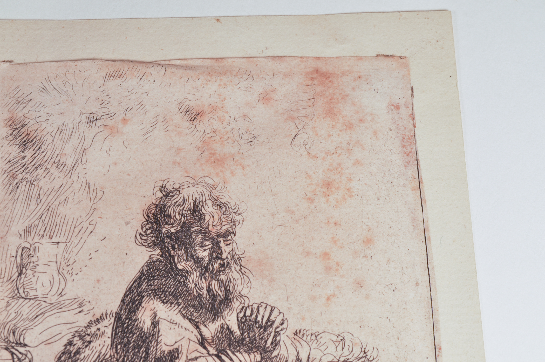 Rembrandt Etching "St. Jerome, Kneeling in Prayer"