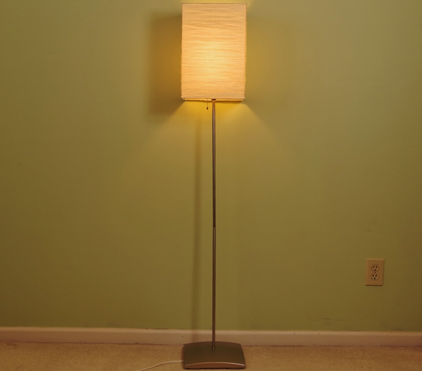 IKEA "Orgel" Stainless Floor Lamp with Paper Box Shade