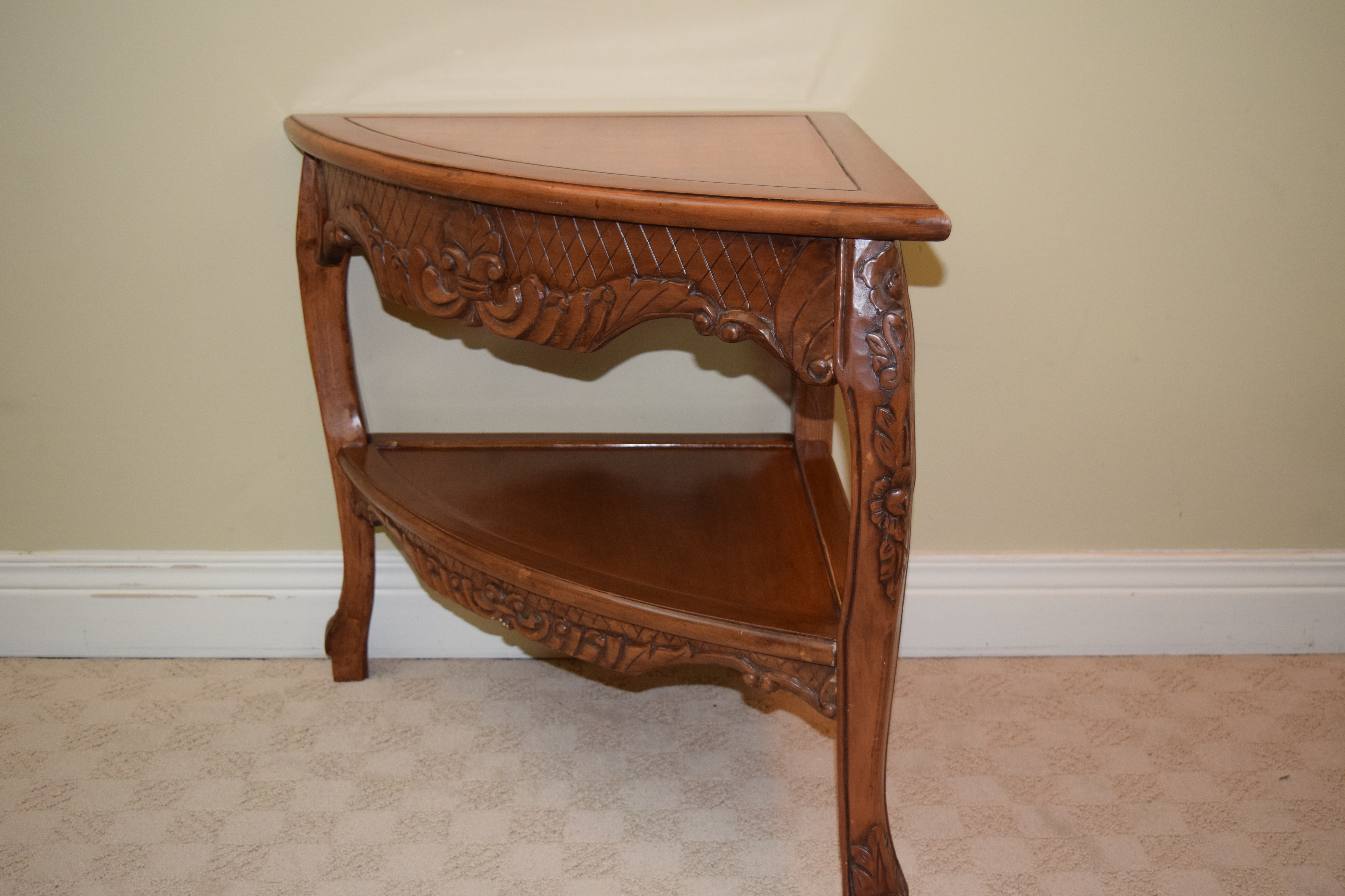 Ornate Cherry Corner Table
