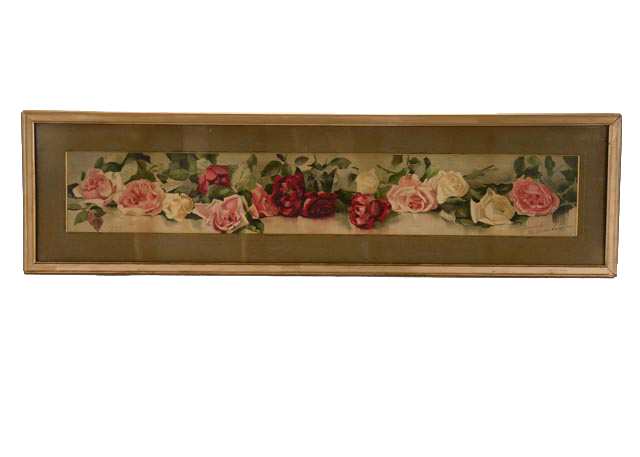 Lithograph of V. Janus Flower Painting