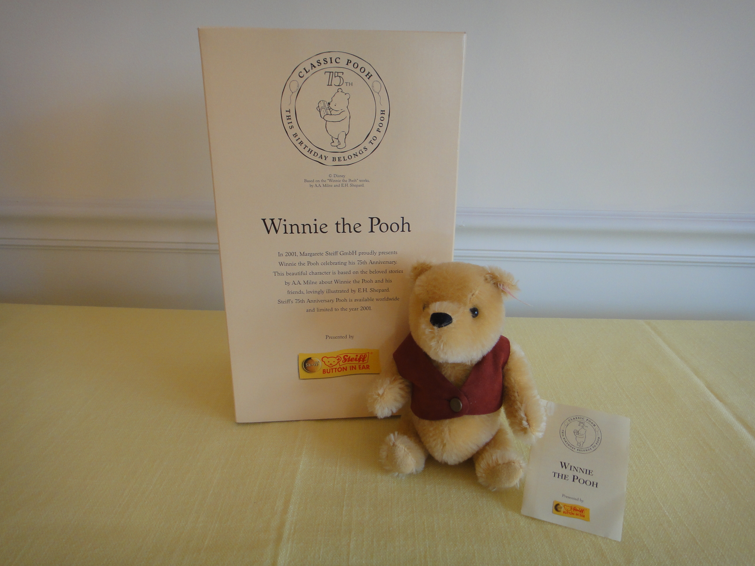2001 Steiff "Winnie The Pooh" Limited Edition Bear with Box