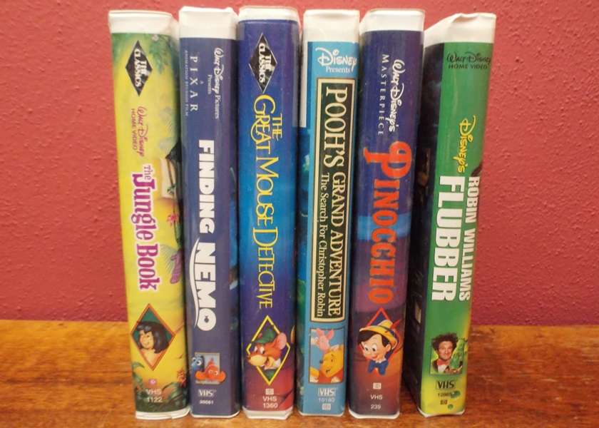 Six Disney VHS Cassette Tape Movies
