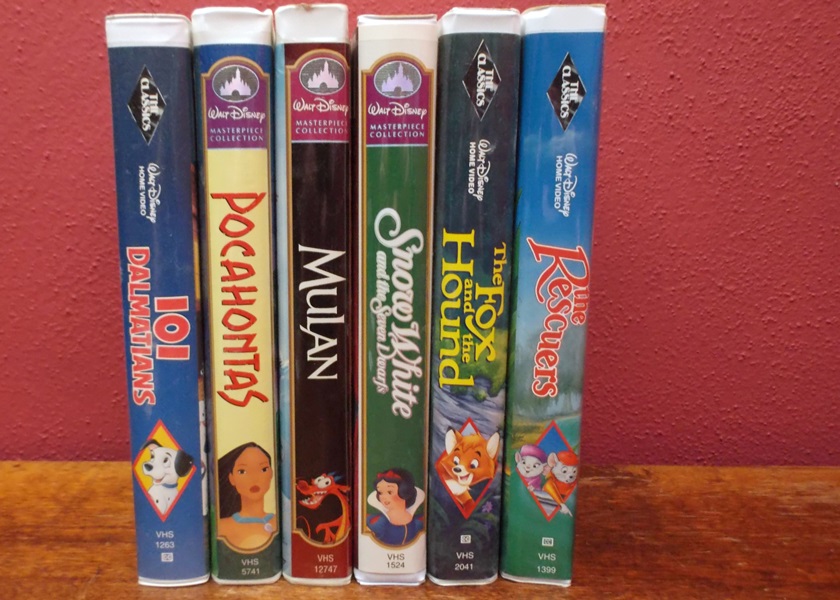 Six Disney VHS Cassette Tape Movies