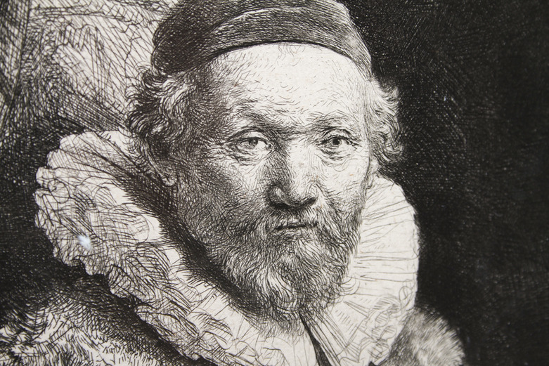 Rembrandt Etching "Portrait of Jan Uytenbogaert"