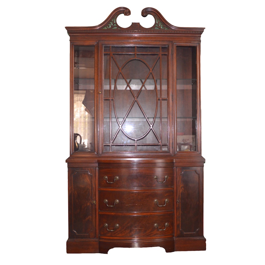 Sheraton Style Bow Front China Cabinet