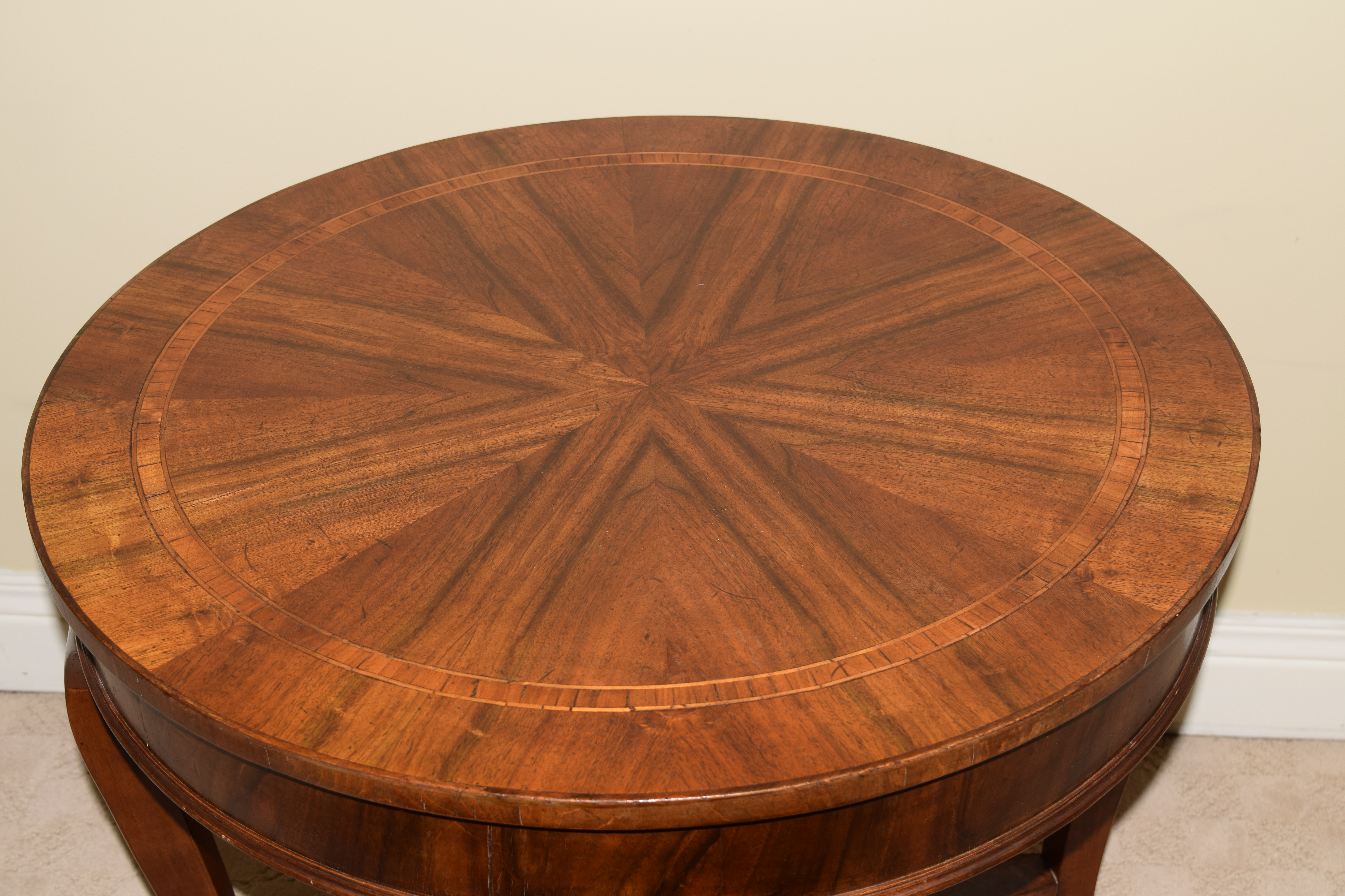 Mahogany Accent Table with Inlaid Veneers