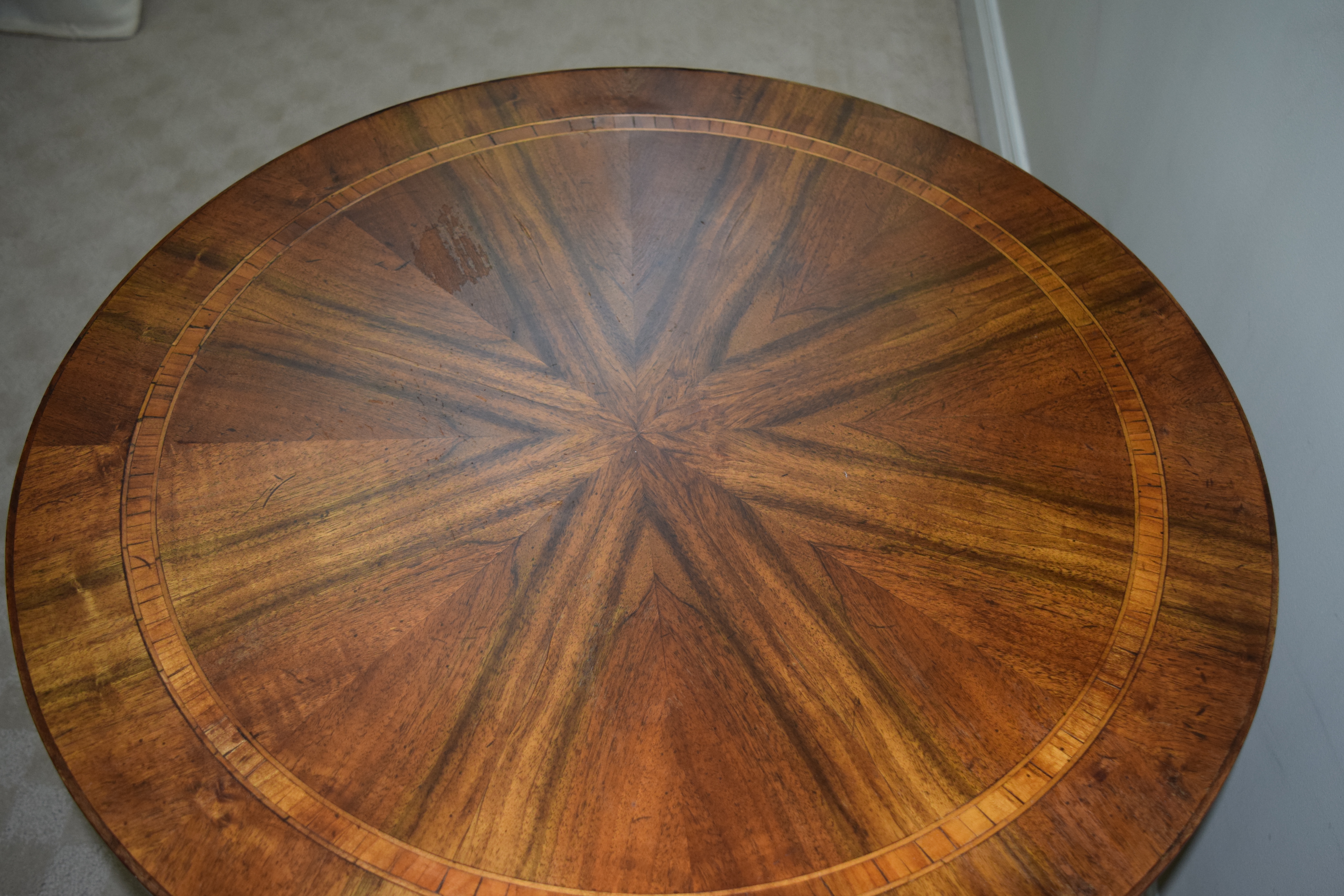 Mahogany Accent Table with Inlaid Veneers