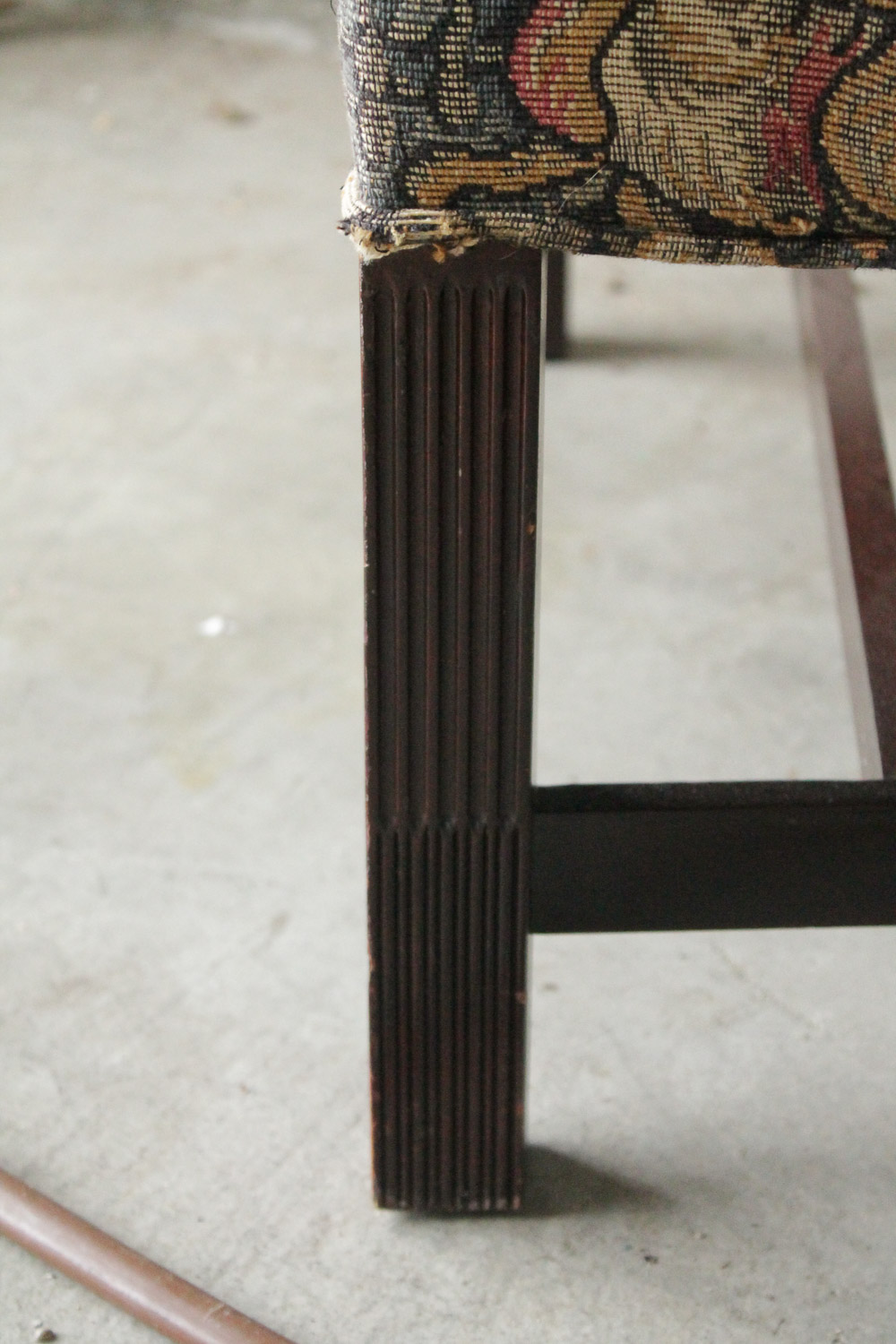 Vintage Tapestry Upholstered Wingback Chair