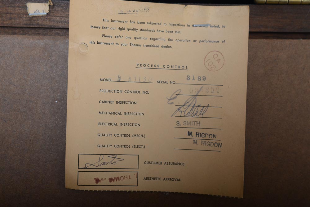 Vintage Thomas "Playmate" Electric Organ