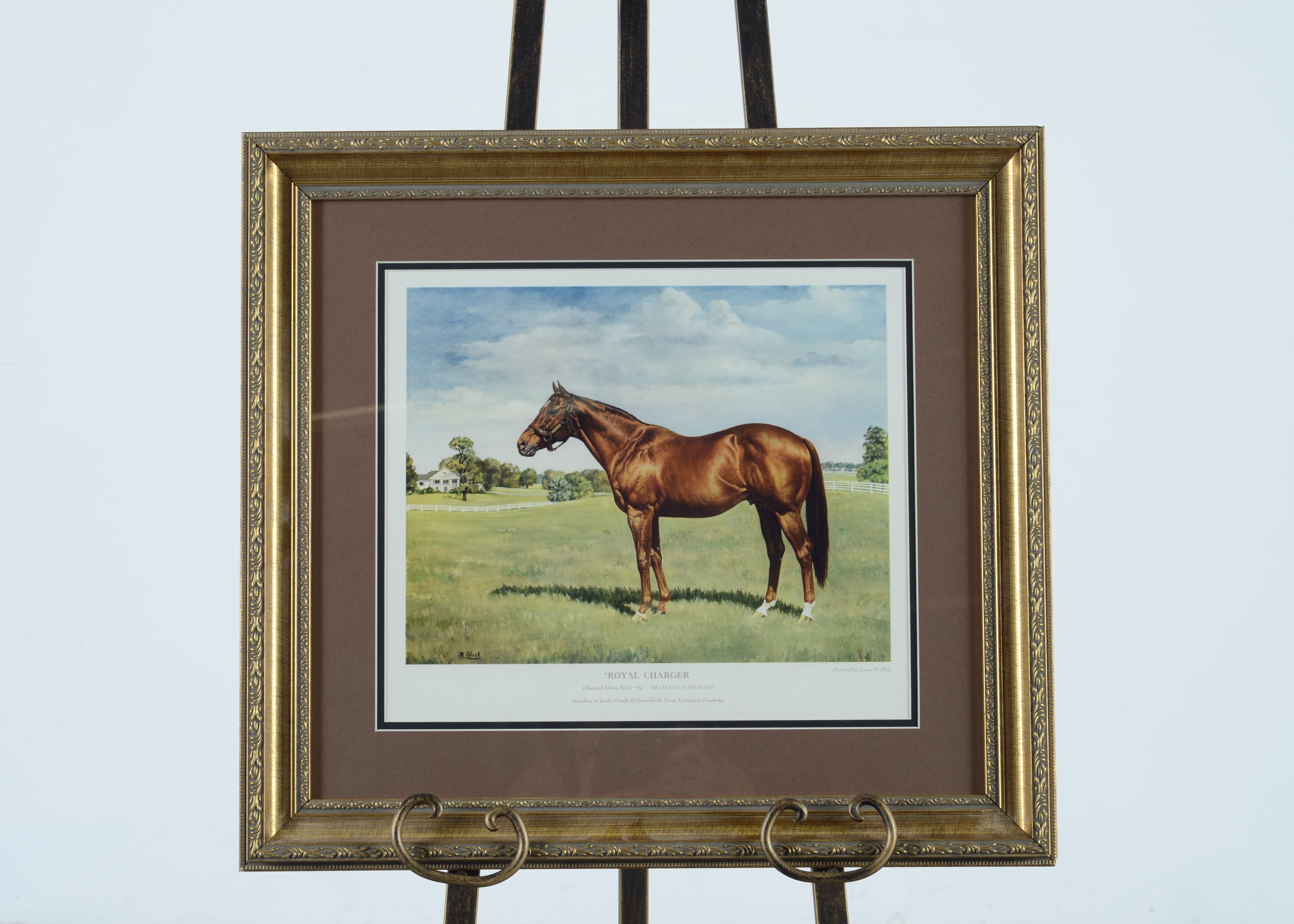 "Royal Charger" James N. Slick Lithograph