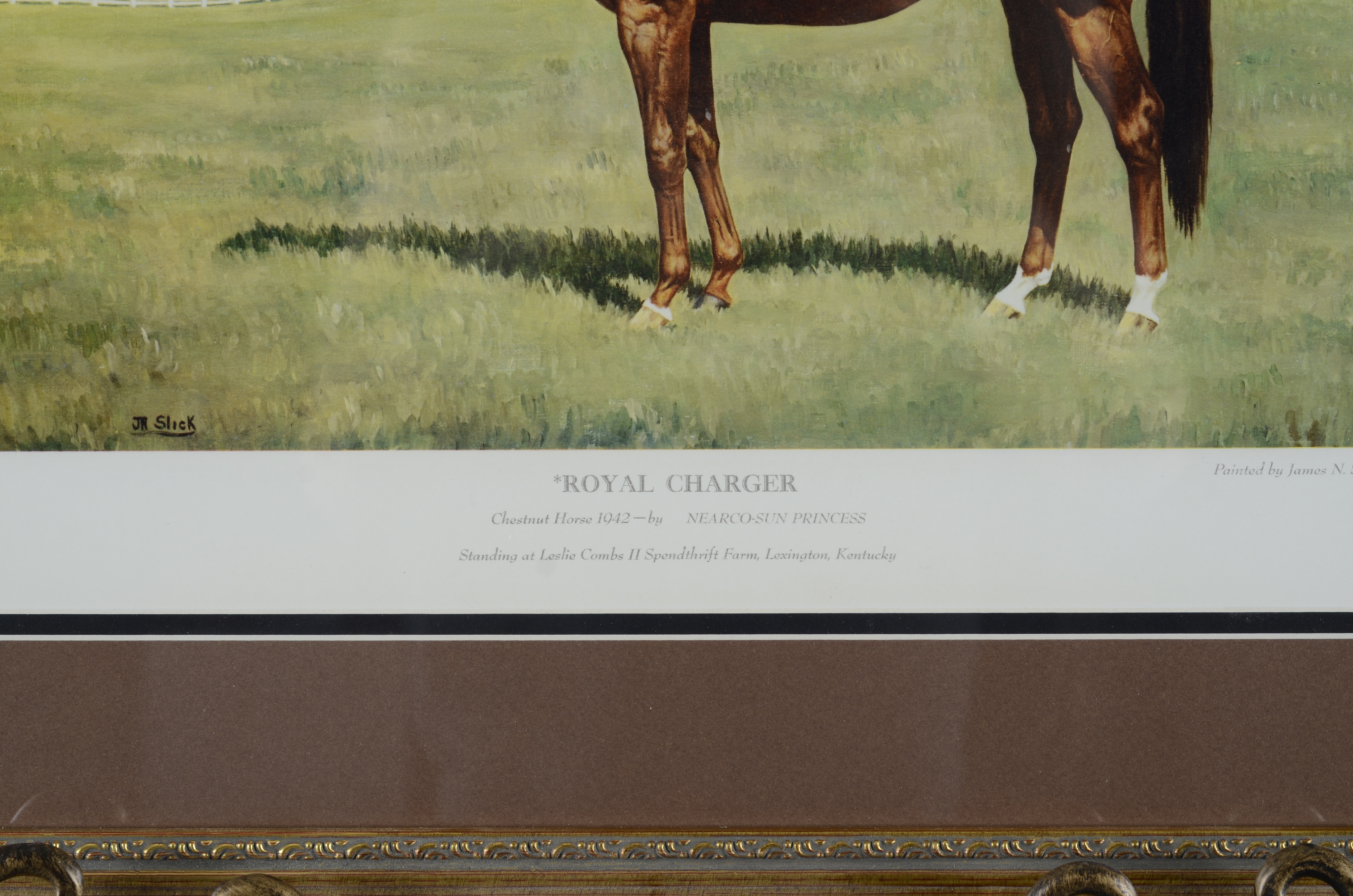 "Royal Charger" James N. Slick Lithograph