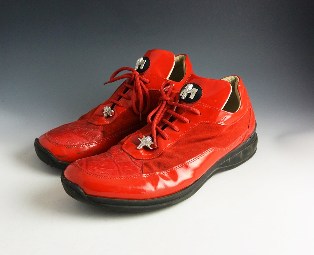 Mauri Italian Men's Red Leather and Suede Shoes