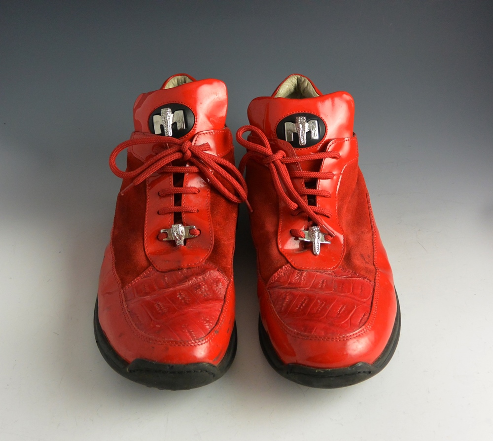 Mauri Italian Men's Red Leather and Suede Shoes