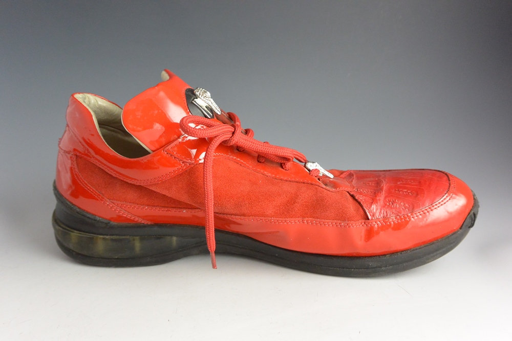 Mauri Italian Men's Red Leather and Suede Shoes
