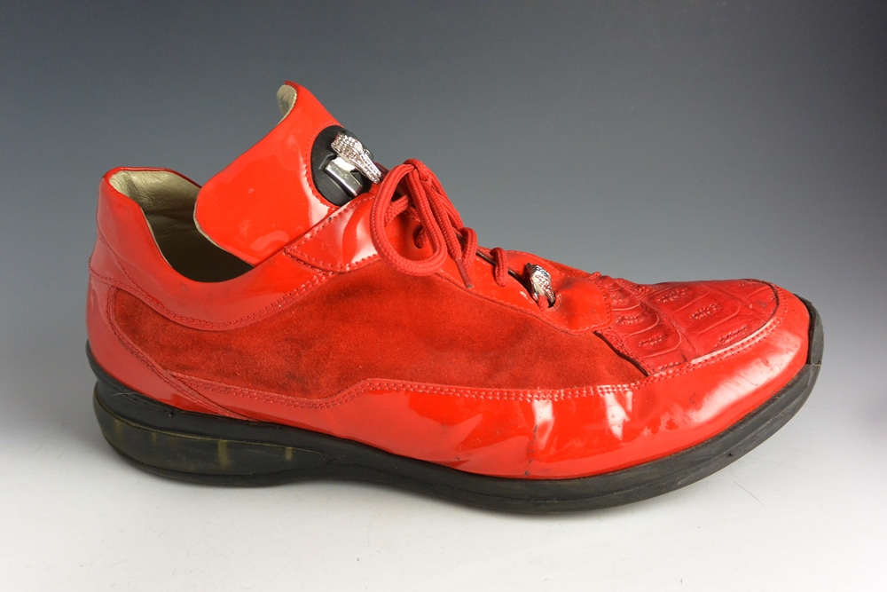 Mauri Italian Men's Red Leather and Suede Shoes