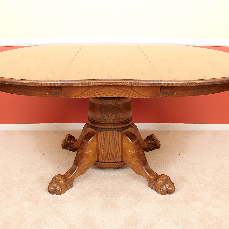 Antique Round Oak Dining Table