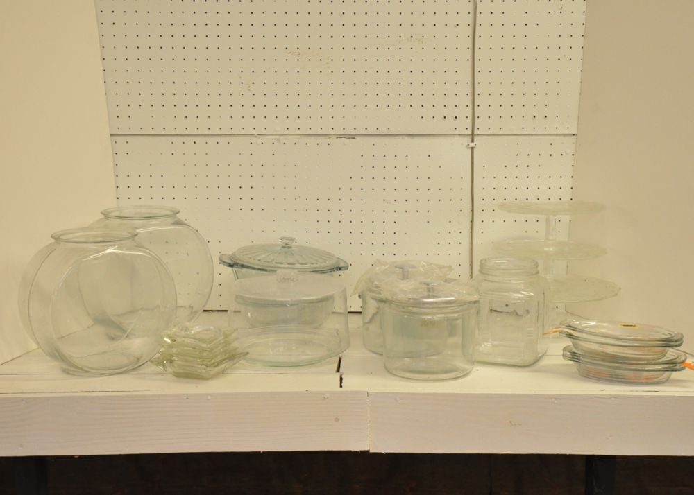 Lot of Clear Modern Glass