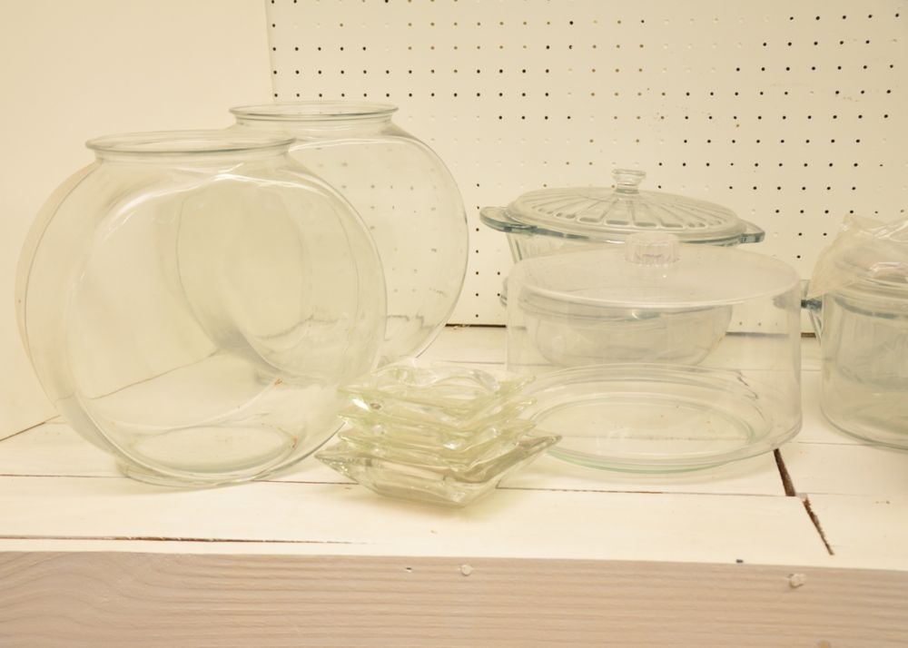 Lot of Clear Modern Glass