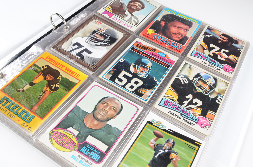 Eighty Vintage Pittsburgh Steelers Football Cards