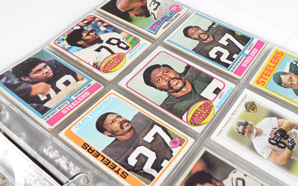 Eighty Vintage Pittsburgh Steelers Football Cards