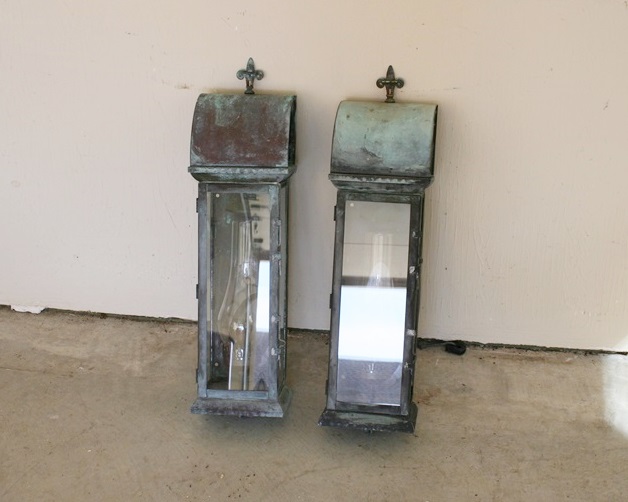 Antique Electrified Copper Outdoor Lamps