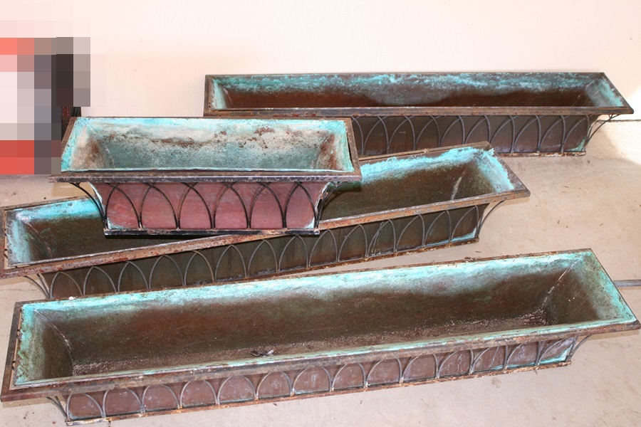 Four Beautiful Copper Window Boxes