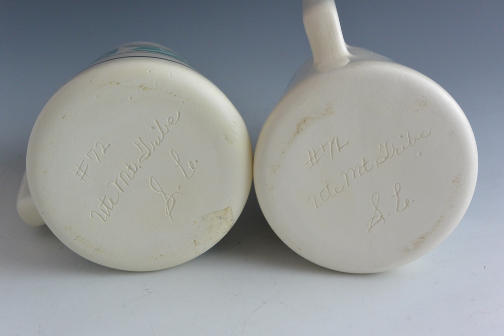 Ute Mountain Tribe Indian Pottery Mugs Signed S.C.
