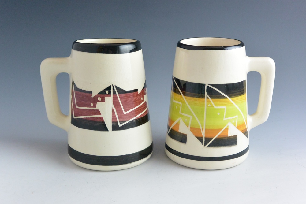 Ute Mountain Tribe Indian Pottery Mugs Signed S.C.