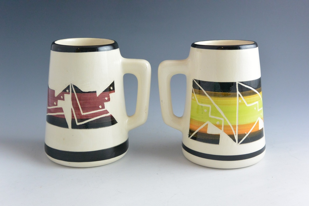 Ute Mountain Tribe Indian Pottery Mugs Signed S.C.