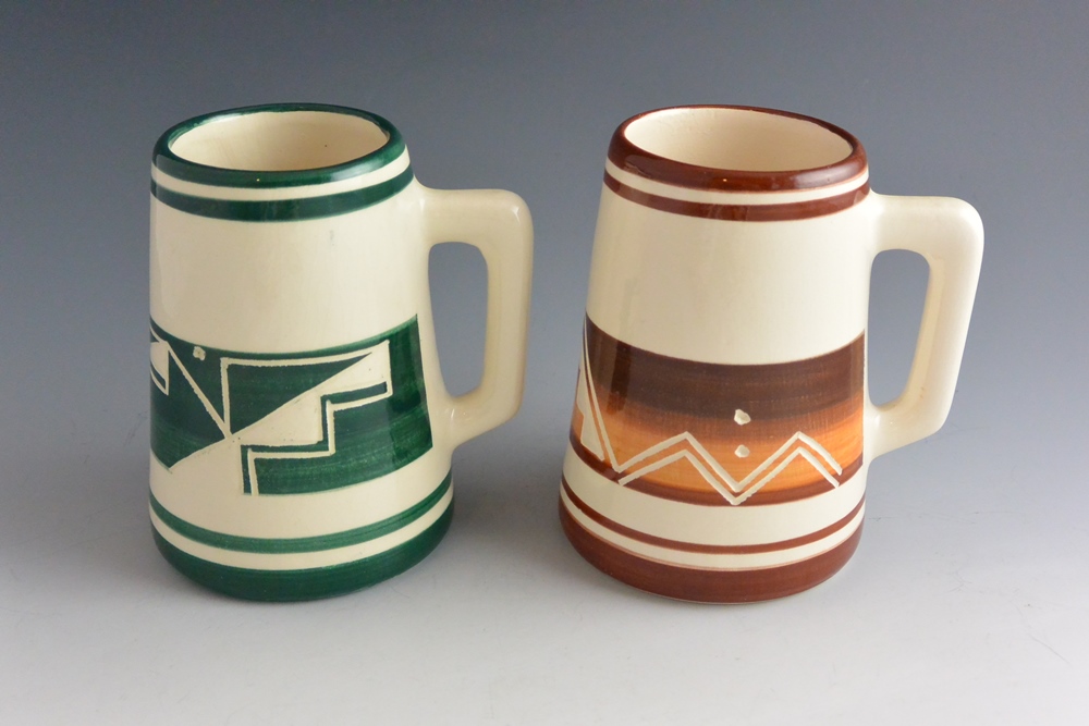Ute Mountain Tribe Indian Pottery Mugs Signed E. Root