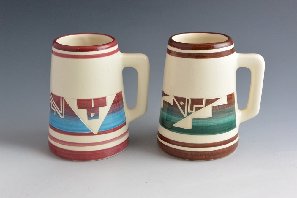 Ute Mountain Tribe Indian Pottery Mugs Signed E. Root