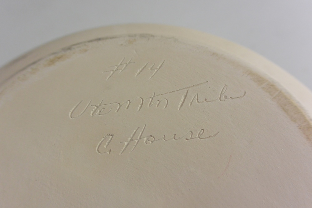 Ute Mountain Indian Tribe Pottery Bowl Signed C. House