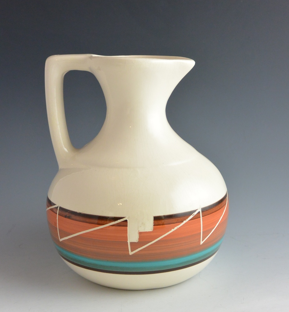Ute Mountain Tribe Indian Pottery Signed Pitcher & Mugs