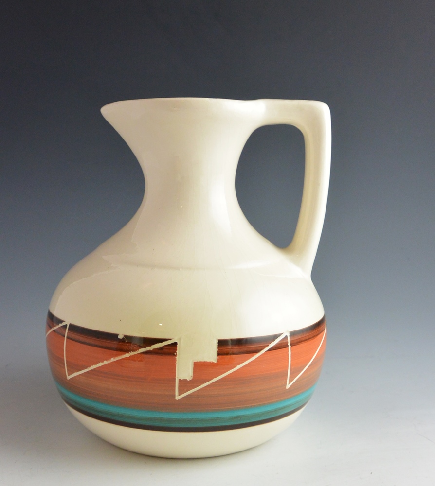 Ute Mountain Tribe Indian Pottery Signed Pitcher & Mugs