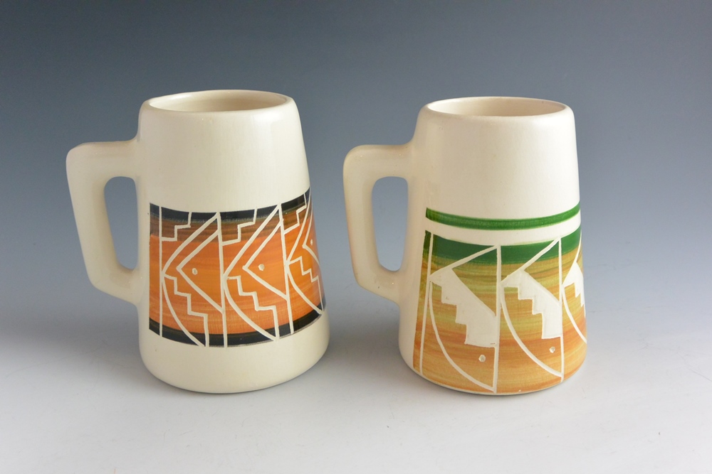 Ute Mountain Tribe Indian Pottery Signed Pitcher & Mugs