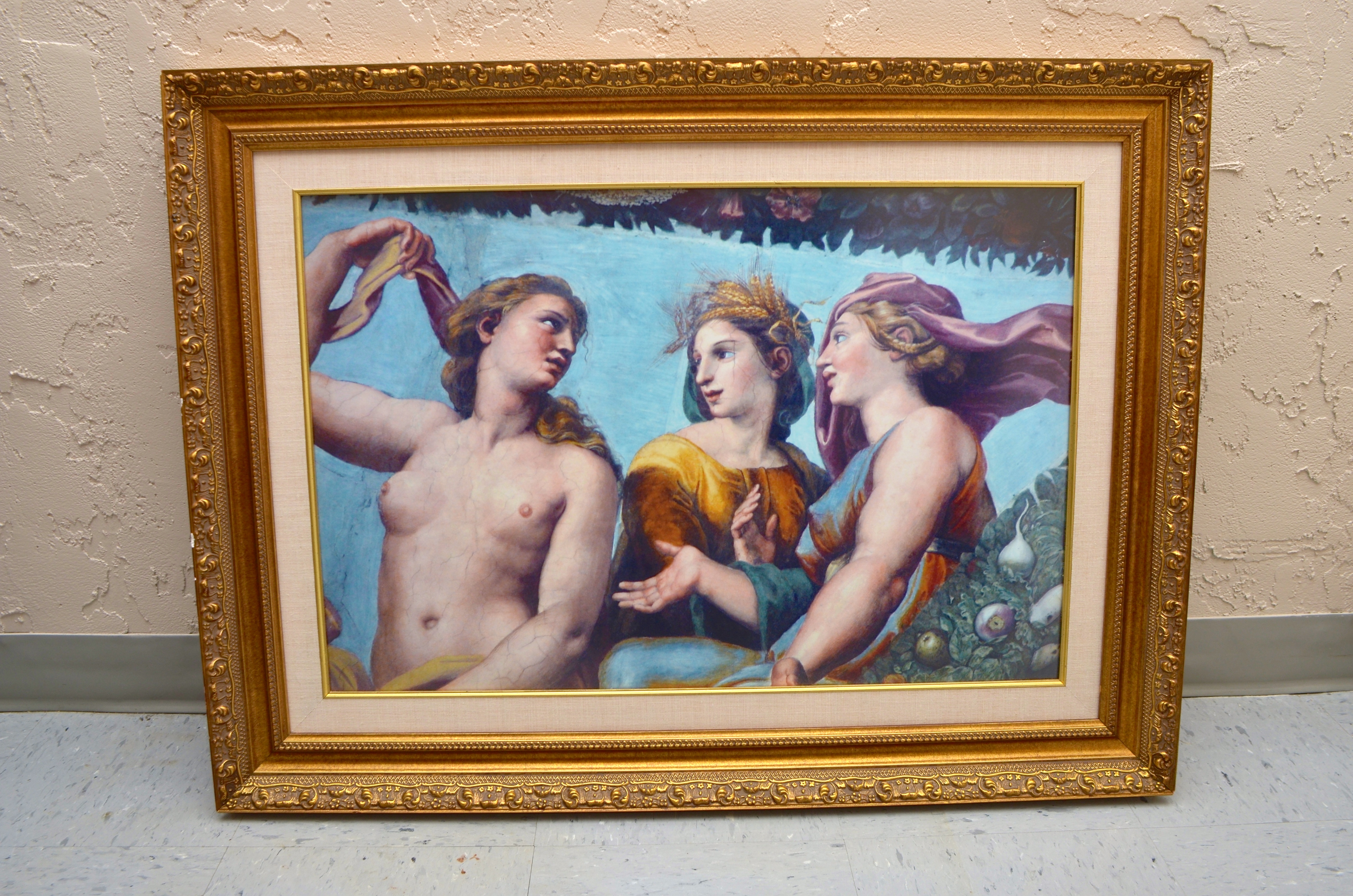 Vintage Gilt Mirror and Prints