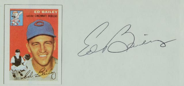 Four Baseball Cards with Cut Signatures