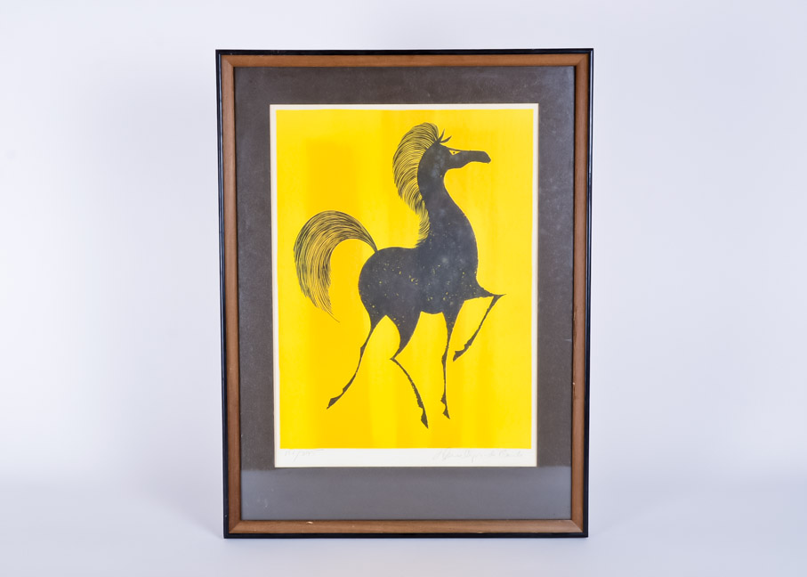Framed Mid Century Modern Horse Print