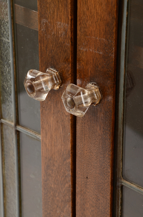 Oak Leaded Glass Cabinet