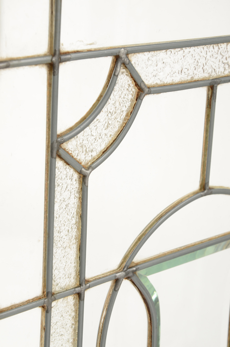 Oak Leaded Glass Cabinet