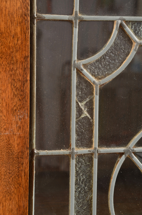 Oak Leaded Glass Cabinet